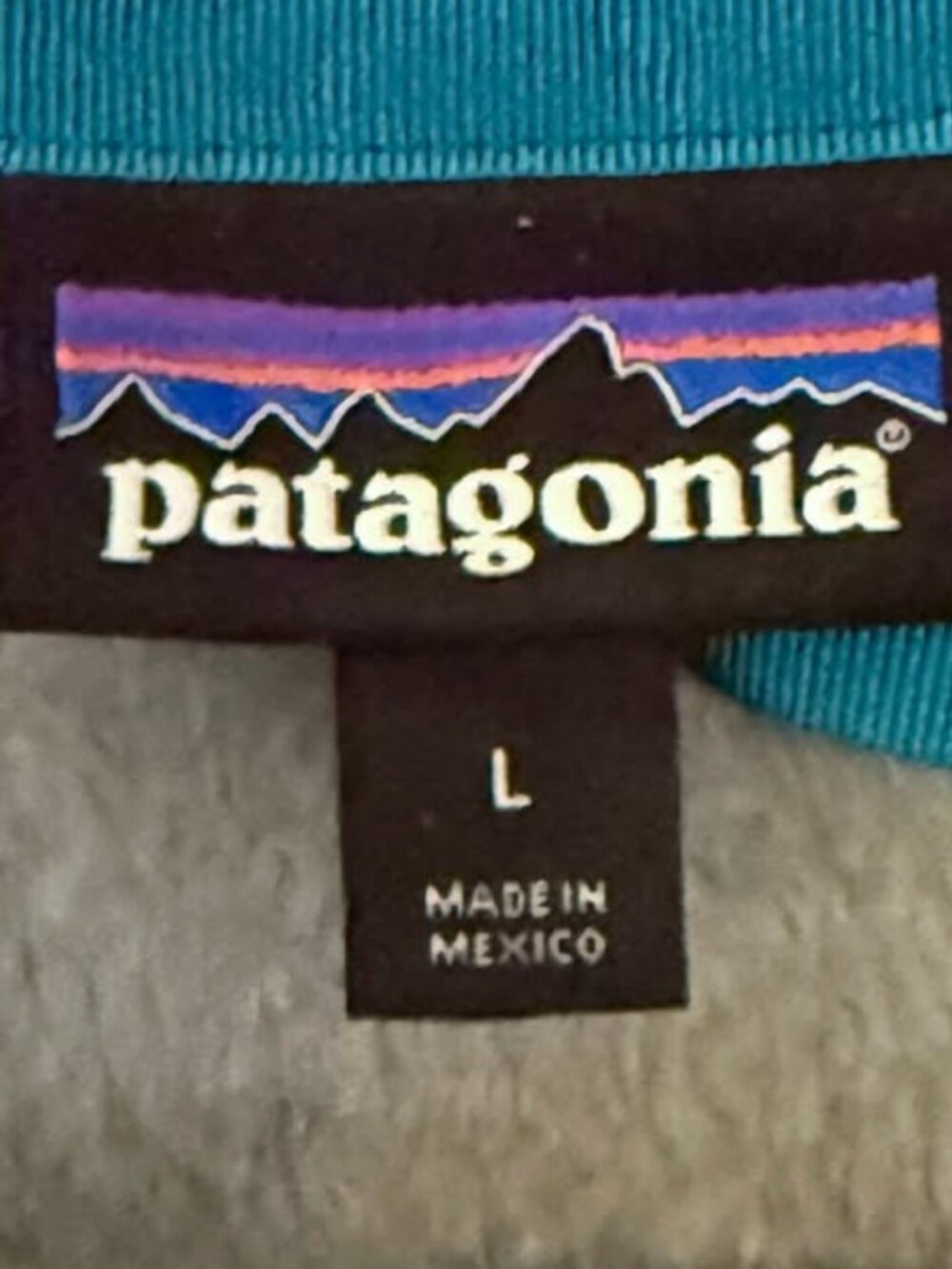 Patagonia Retool Snap T Fleece Gray Teal Pullover Women's size L - Picture 3 of 5